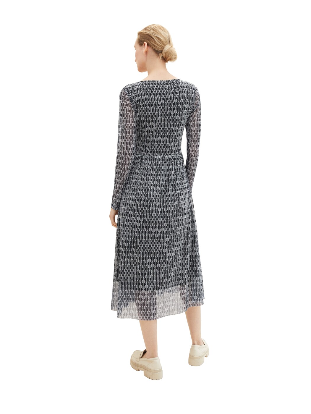 printed mesh dress - Damen