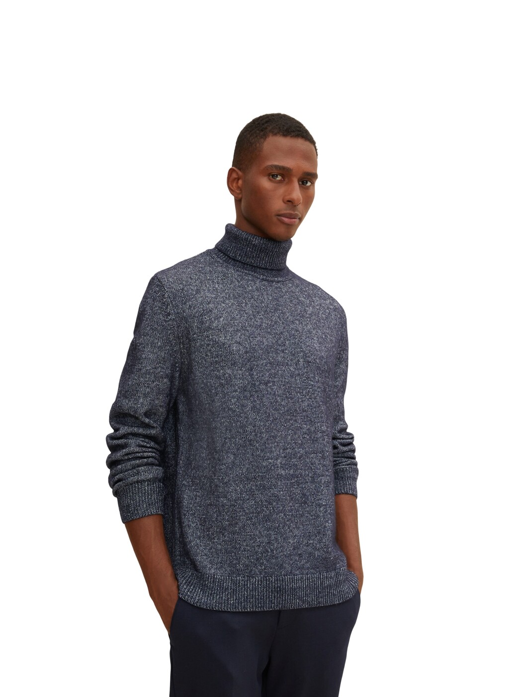 cosy melange turtle neck pulli - Herren