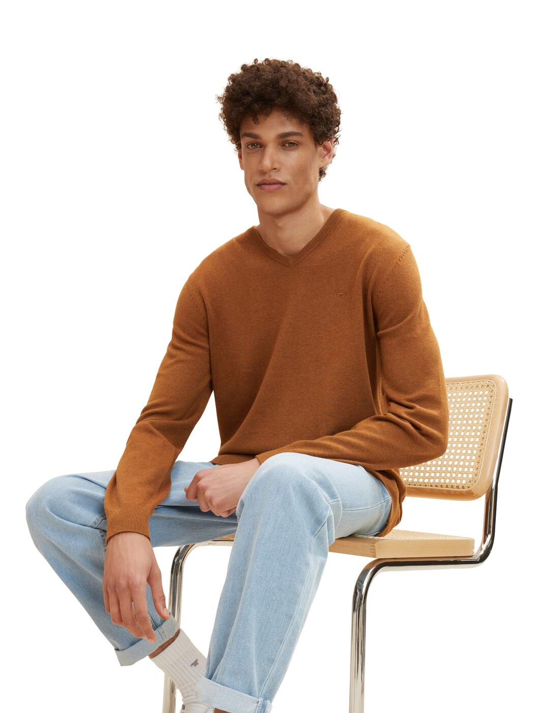basic v-neck sweater - Herren