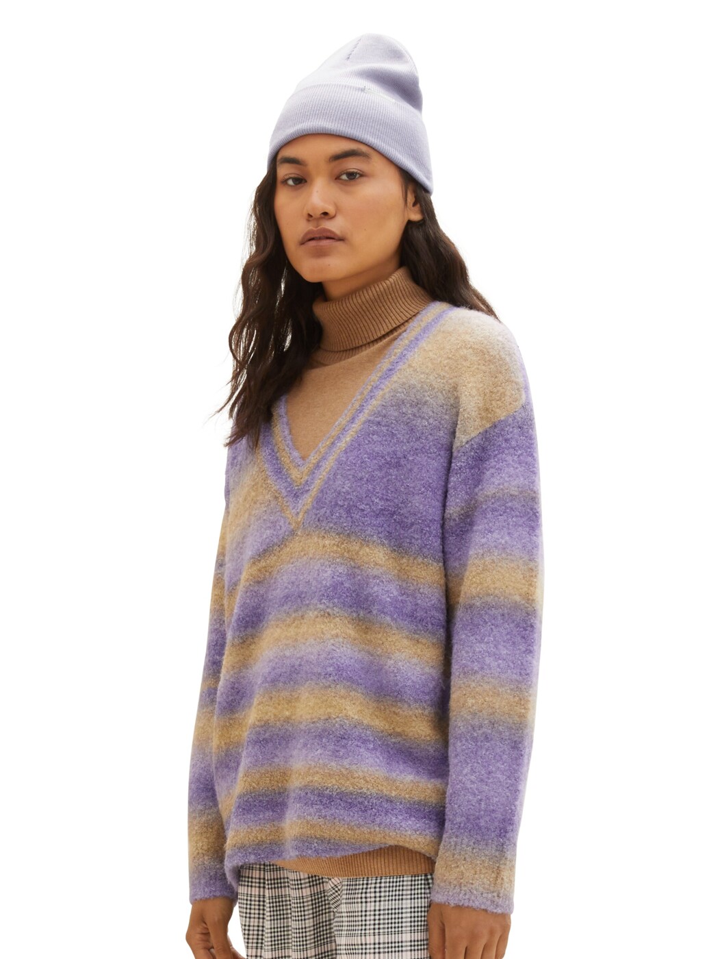 color flow v-neck - Damen