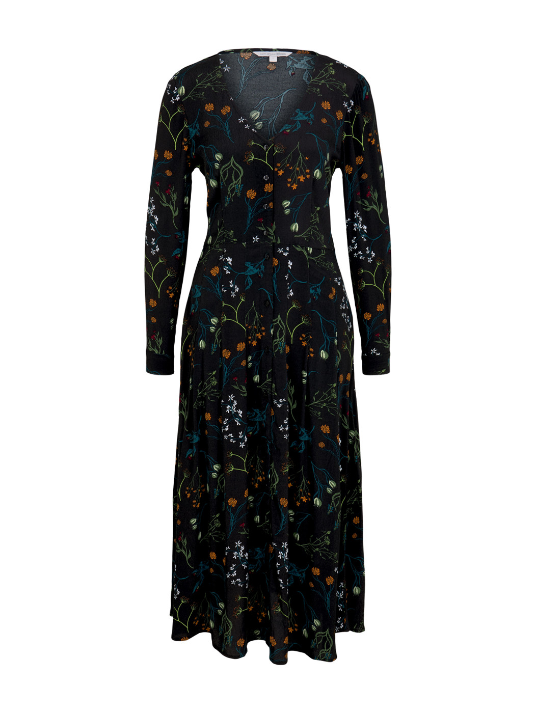 midi  v-neck dress - Damen