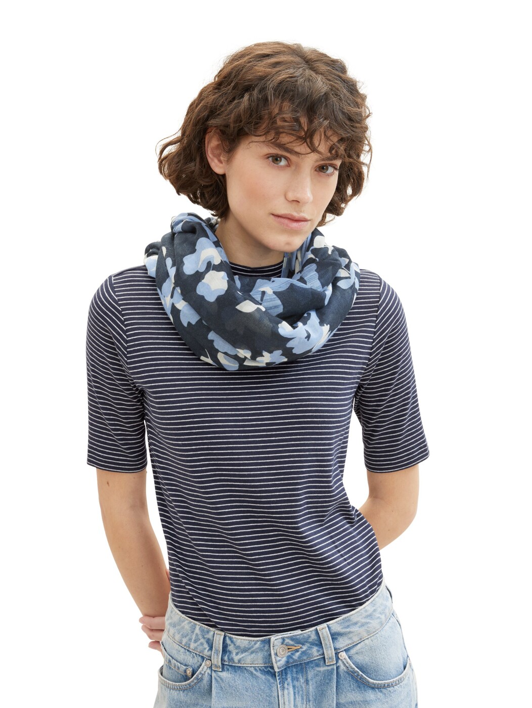 printed loop scarf - Damen