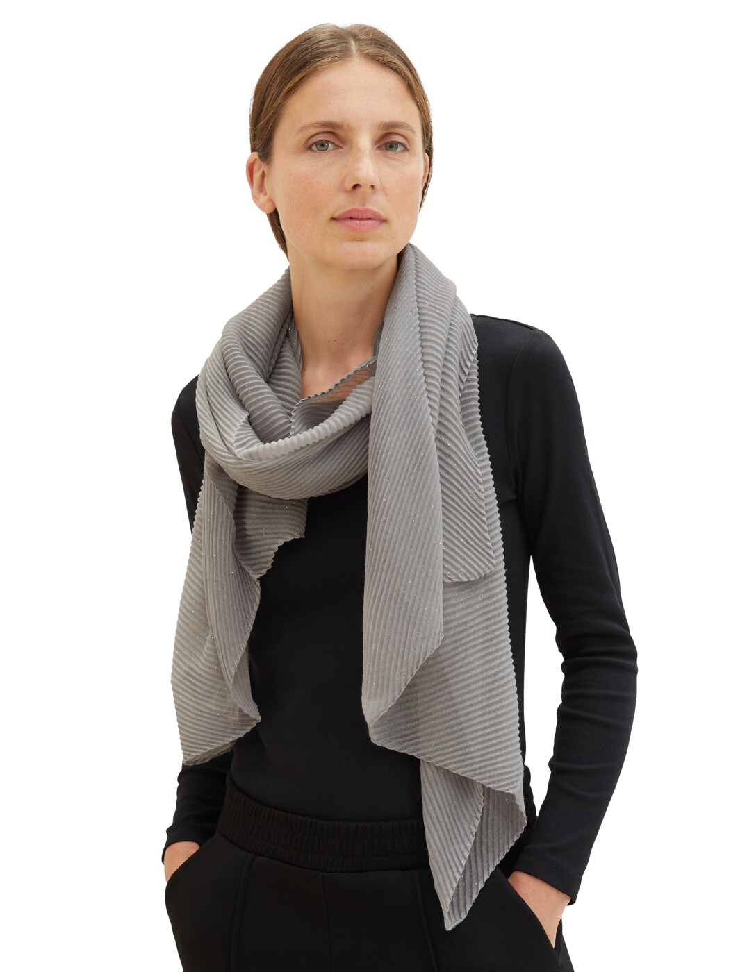 Plisse scarf with glitter - Damen