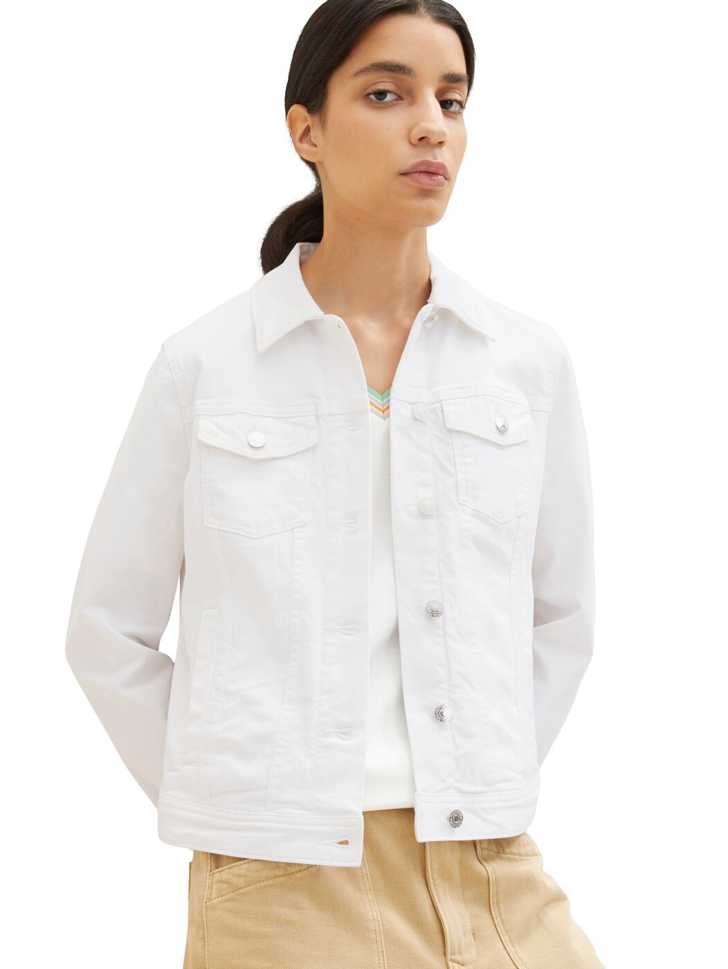colored denim jacket - Damen