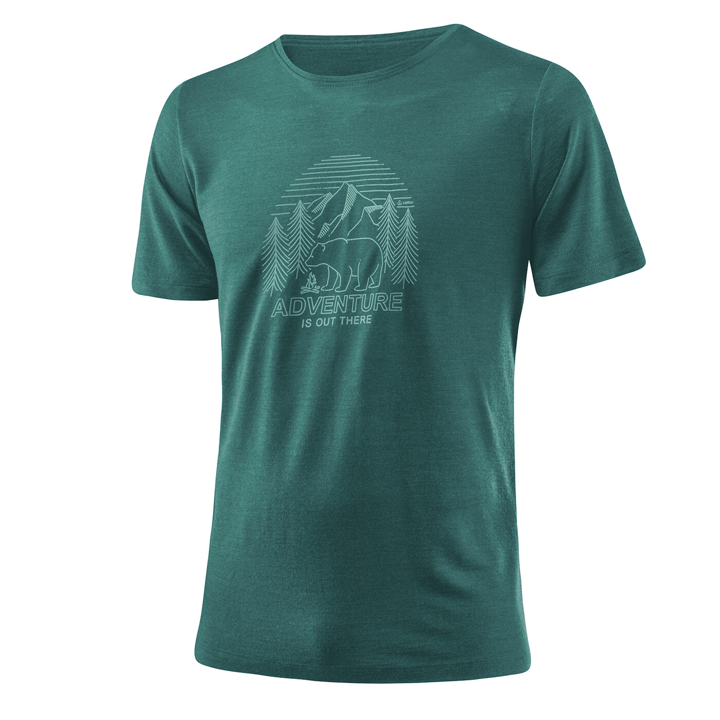 LÖFFLER M PRINTSHIRT ADVENTURE MERINO- - Herren
